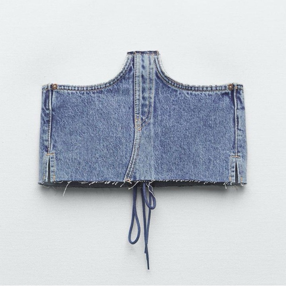ZARA TRF DENIM CORSET M